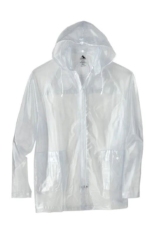 Men jackets with a built - in hood that can be stowed away when not in useAugusta Sportswear Mens Full Zip Hooded Rain Jacket - Clear