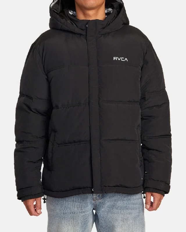 Plus - size men jackets with adjustable drawstrings for a comfortable fitBalance Puffer Jacket - RVCA Black