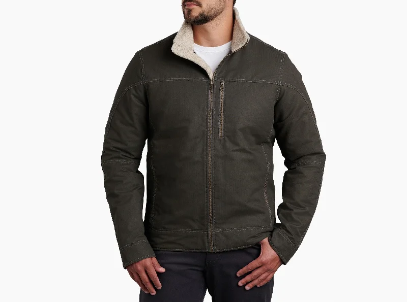 Men jackets with a built - in hood that can be stowed away when not in useBurr Insulated