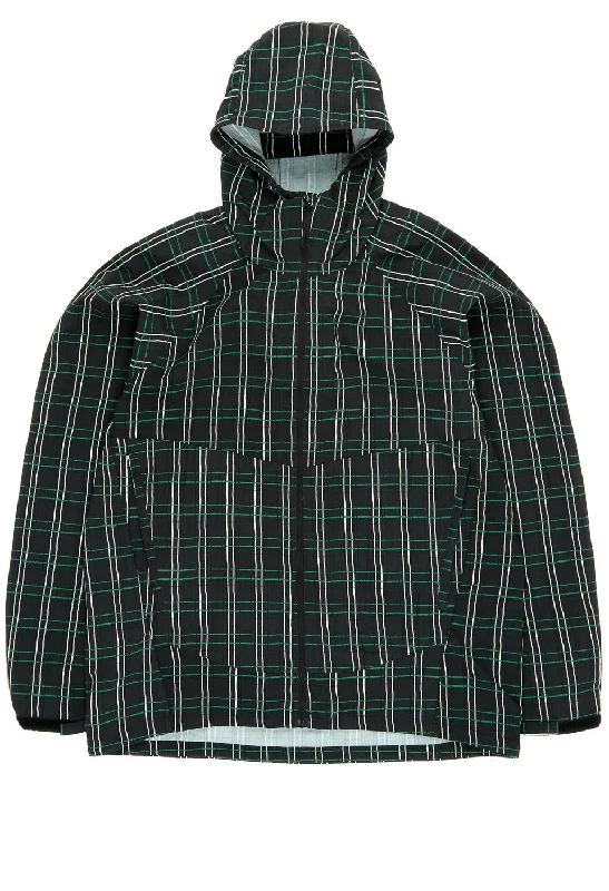 Waterproof men jackets with taped seams for heavy rain protectionAdsum Caliper Jacket - Green Plaid