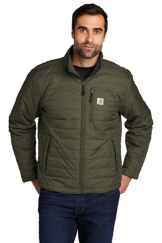 Corduroy men jackets in earthy tones for a rustic charmCarhartt Mens Gilliam Wind & Water Resistant Full Zip Jacket - Moss Green