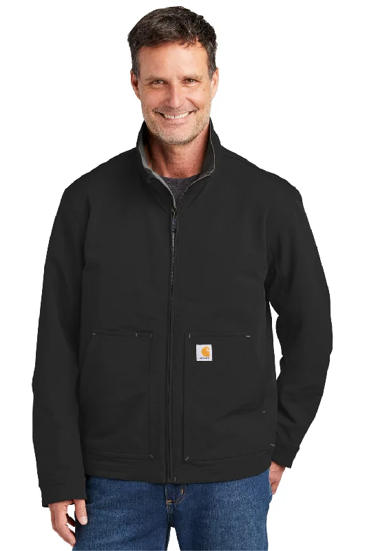 Slim - fit leather men jackets with a distressed finish for a rugged lookCarhartt Mens Super Dux Wind & Water Resistant Full Zip Jacket - Black