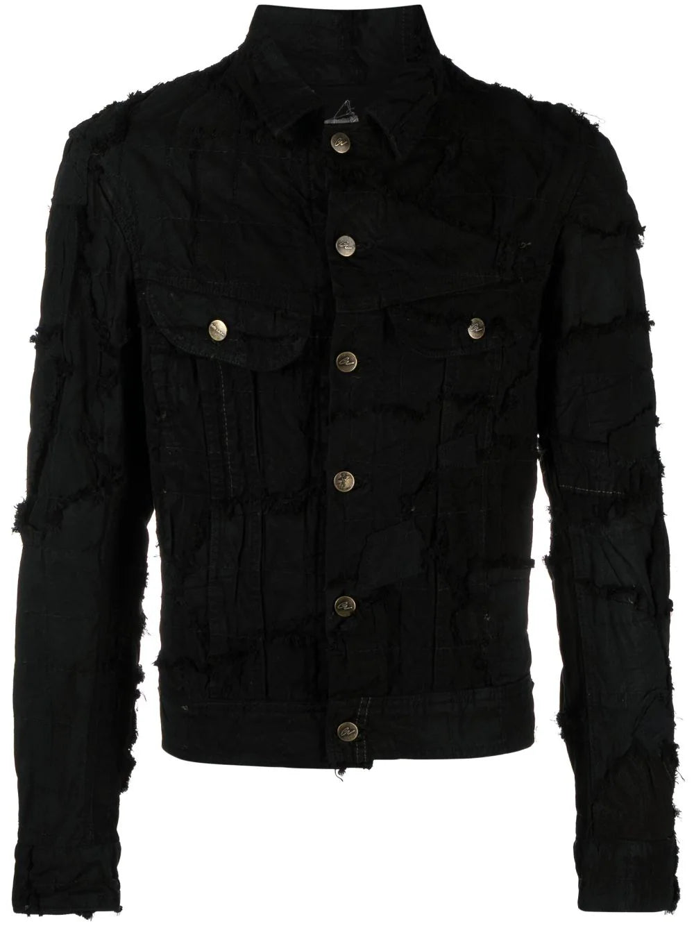 Plus - size men jackets with adjustable drawstrings for a comfortable fitDistressed Denim Jacket