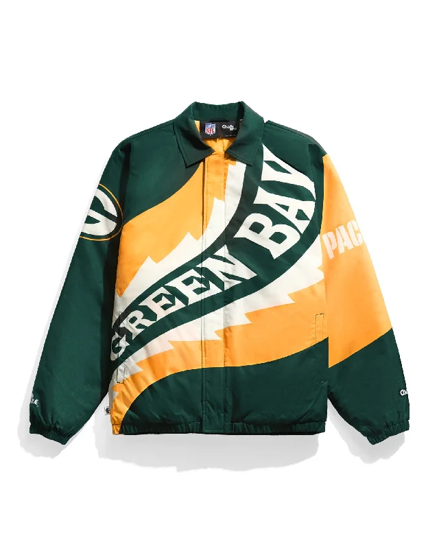 Stretch - fabric men jackets for unrestricted movement during workoutsGreen Bay Packers Saw Blade Quilted Puffer Jacket