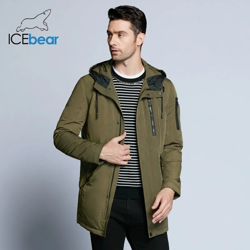 Embroidered men jackets with intricate floral designs for a unique aestheticICEbear 2018 new autumnal men's jacket short casual coat overcoat hooded man jackets high quality fabric men's cotton MWC18228D