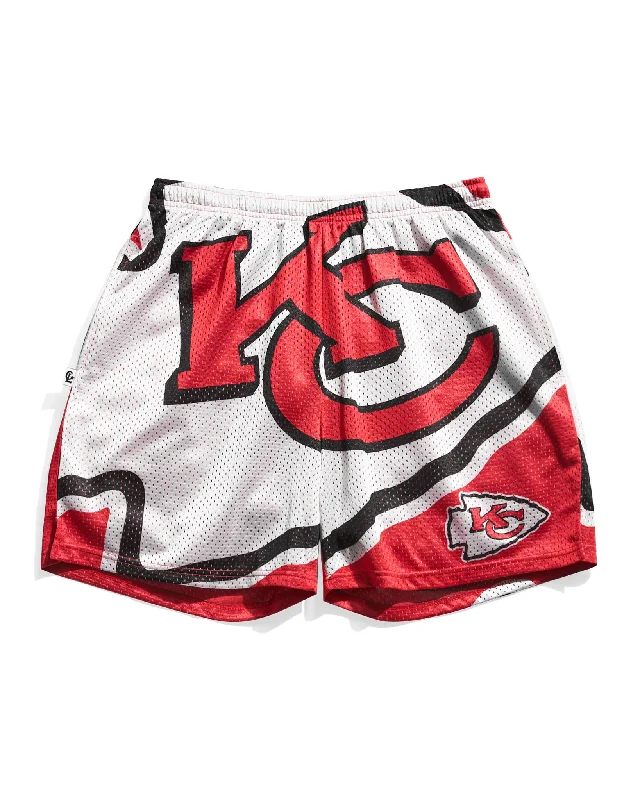 Men jackets with a built - in hood that can be stowed away when not in useKansas City Chiefs Big Logo Retro Shorts