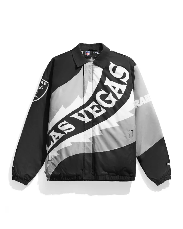 Stretch - fabric men jackets for unrestricted movement during workoutsLas Vegas Raiders Saw Blade Quilted Puffer Jacket