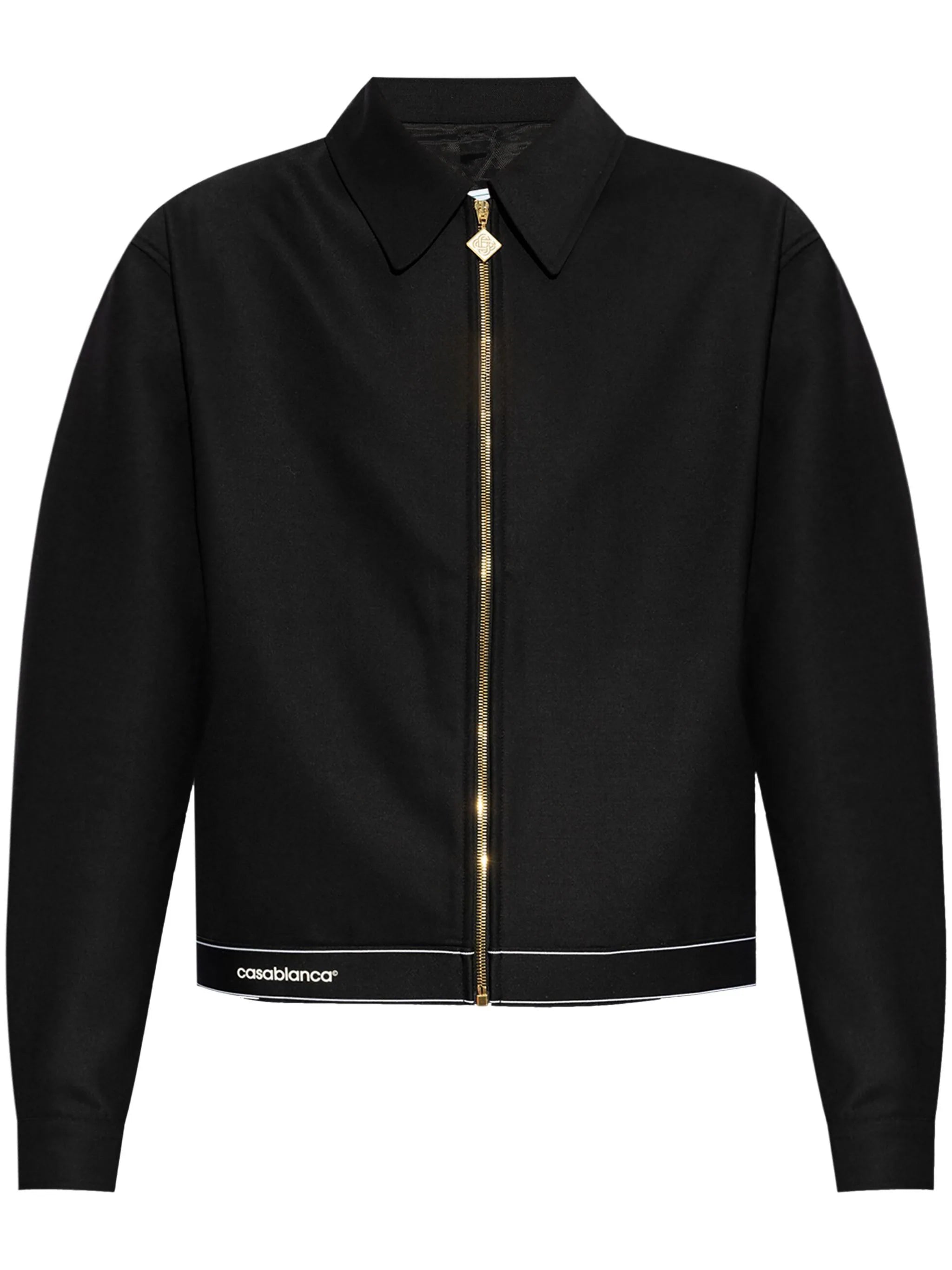 Men jackets with a hidden interior pocket for secure storageLogo-Print Zipped Bomber Jacket