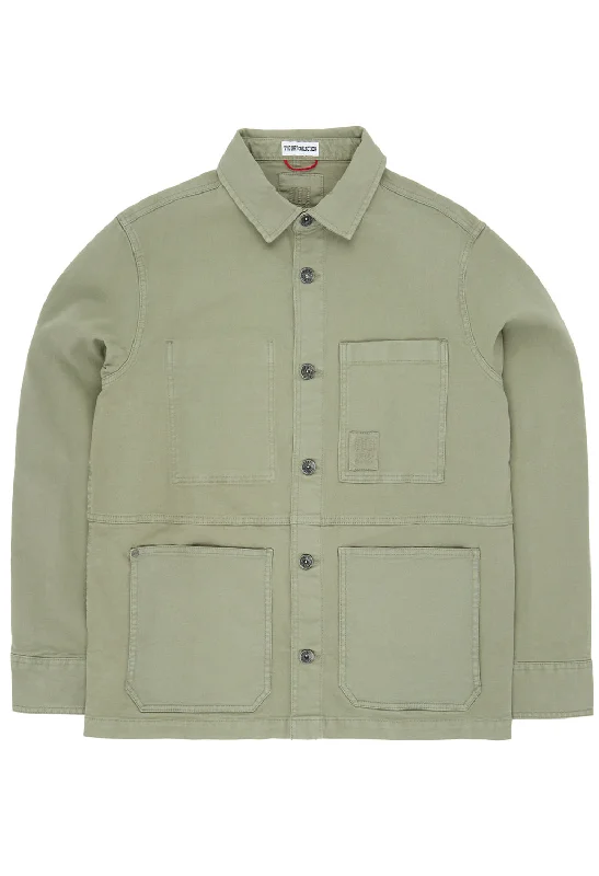 Lightweight men jackets made from recycled nylon for eco - friendly travelTopo Designs Men's Dirt Utility Jacket - Dried Sage