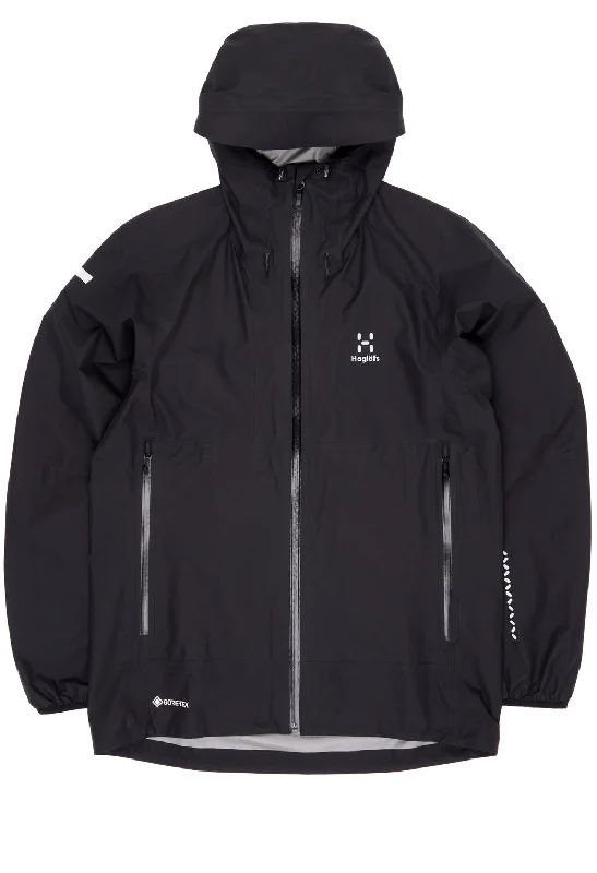 Men jackets with a built - in hood that can be stowed away when not in useHaglofs Men's L.I.M GTX II Jacket - True Black