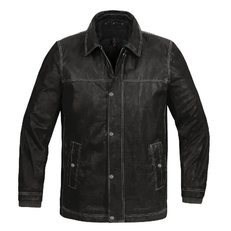 Stretch - fabric men jackets for unrestricted movement during workoutsMen's Outback Leather Jacket Final Sale - LRS-4