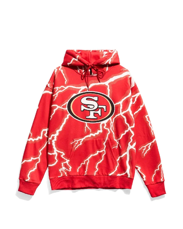 Plus - size men jackets with adjustable drawstrings for a comfortable fitSan Francisco 49ers Lightning Hoodie