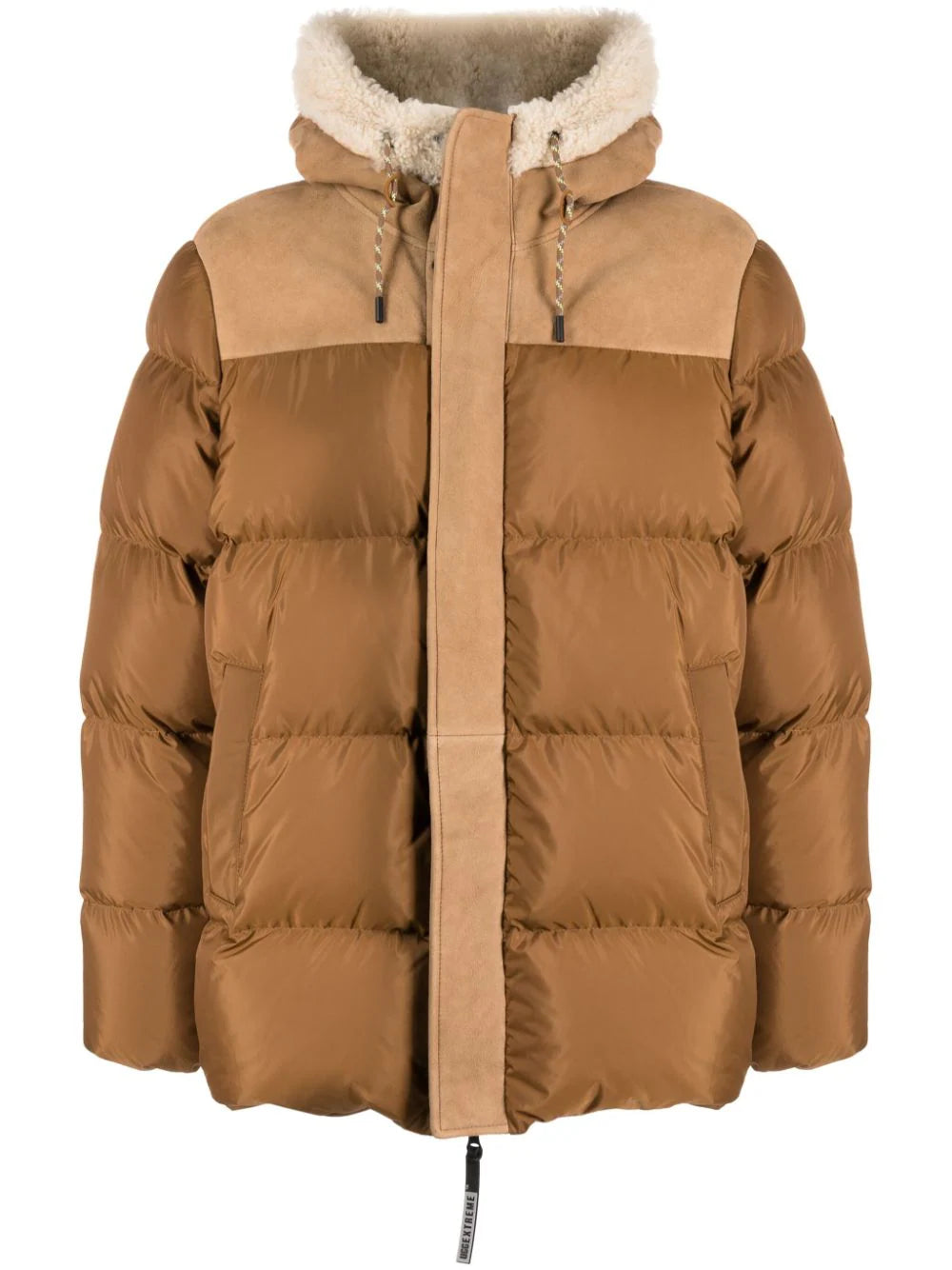 Fleece - lined men jackets for cold - weather commutingShasta Shearling-Trim Hood Padded Jacket