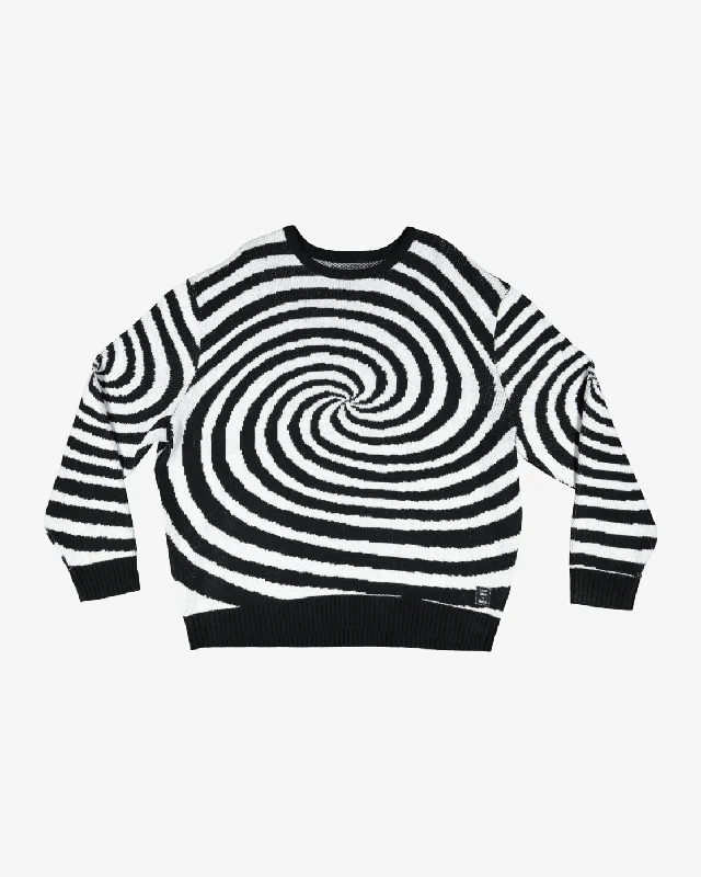 Embroidered men jackets with intricate floral designs for a unique aestheticSpiral Crew Knit Crew Neck Sweater - Cloud