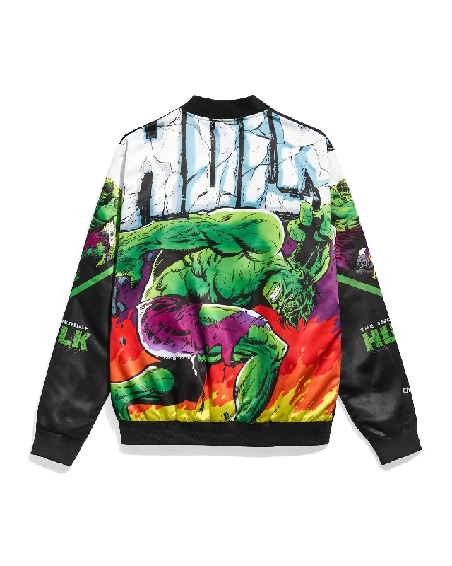 Fleece - lined men jackets for cold - weather commutingThe Incredible Hulk Fanimation Satin Jacket