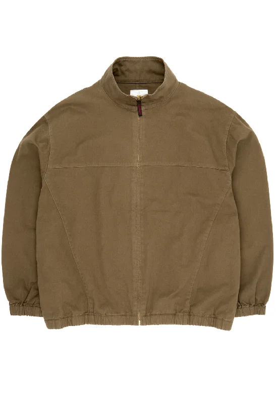 Hooded men jackets with a detachable faux - fur trim for added warmthGramicci Twill-Around Jacket - Dusky Olive