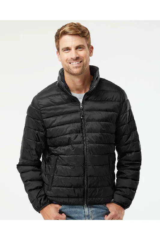 Men jackets with a zip - off sleeves to convert to a vestWeatherproof Mens PillowPac Wind & Water Resistant Full Zip Puffer Jacket - Black