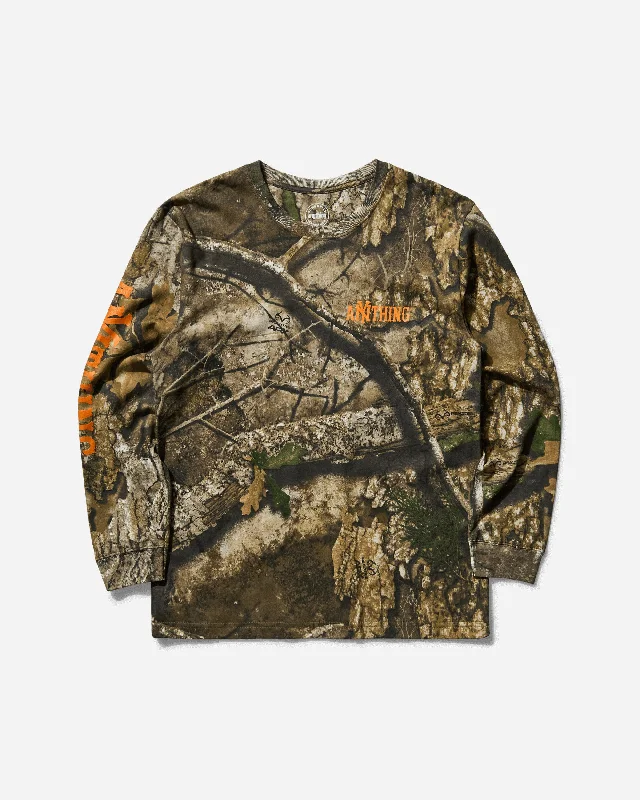 Men's eco - friendly recycled t - shirts for sustainable fashion choicesMen's No Tresspassing Longsleeve T-Shirt Realtree Camo