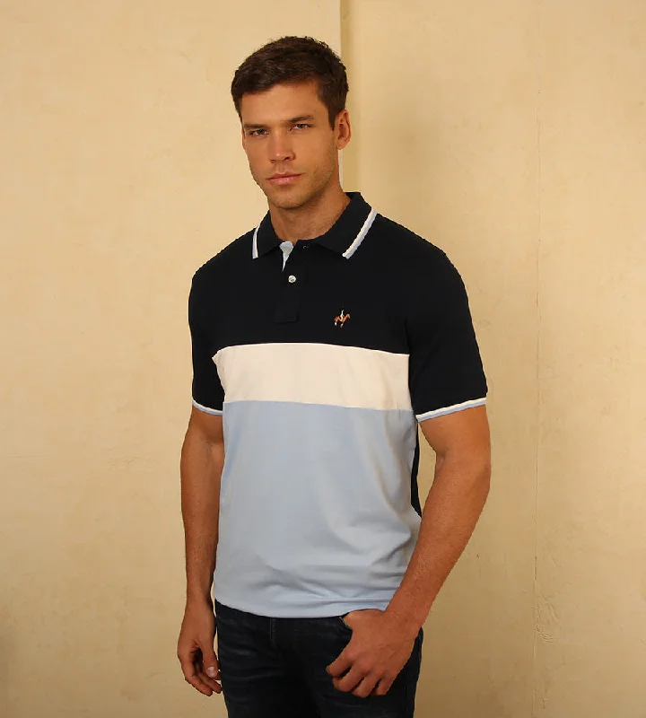 Men's budget - friendly basic polo shirts in multiple colorsPolo Bloques Azul Celeste Ref. 129031224