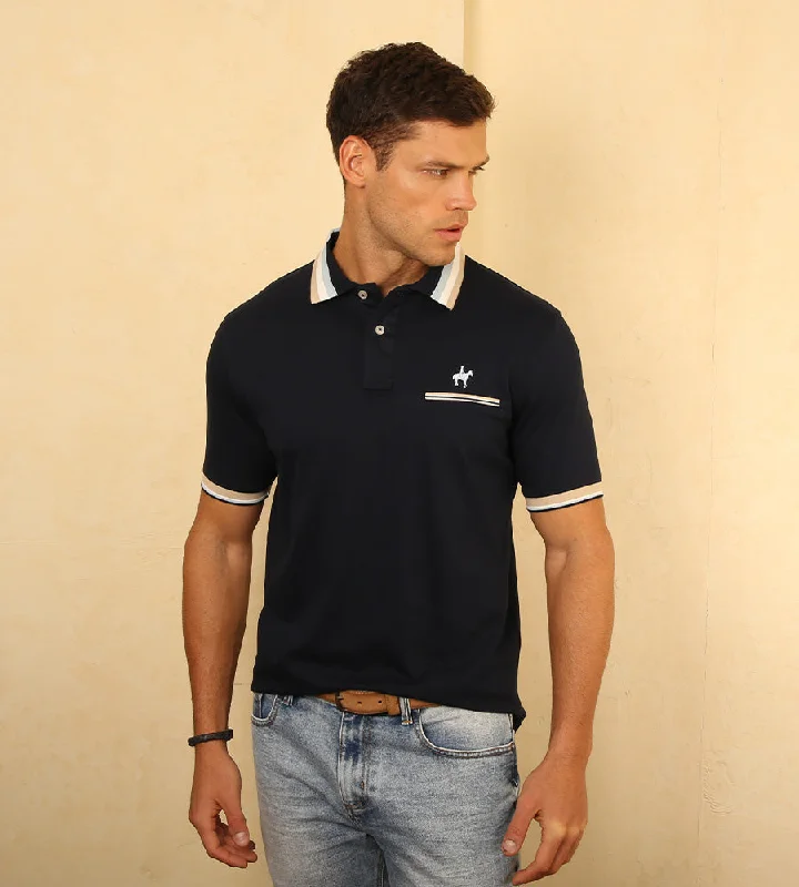 Men's antimicrobial polo shirts for odor - free daily wearPolo Contraste Azul Navy Ref. 130021224