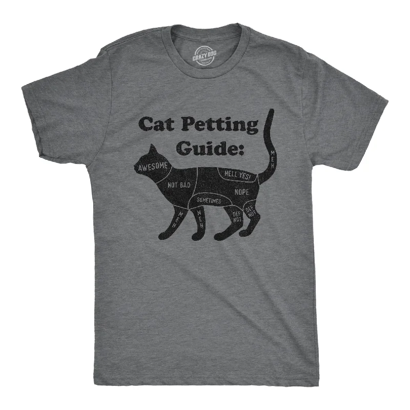 Men's polo t - shirts with a contrast collar for a preppy lookCat Petting Guide Men's T Shirt