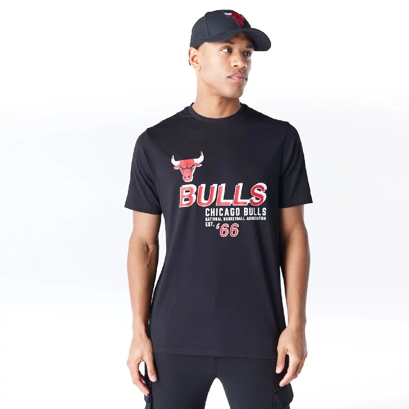 Men's slim - fit graphic t - shirts with vintage rock band printsChicago Bulls NBA Graphic Black T-Shirt