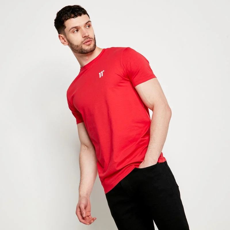 Men's ribbed t - shirts with a textured finish for added styleCore Muscle Fit T-Shirt - Goji Berry Red