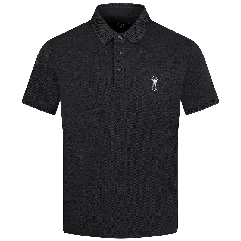 Men's luxury cashmere blend polo shirts in solid colorsCore Pique Polo Black - W23