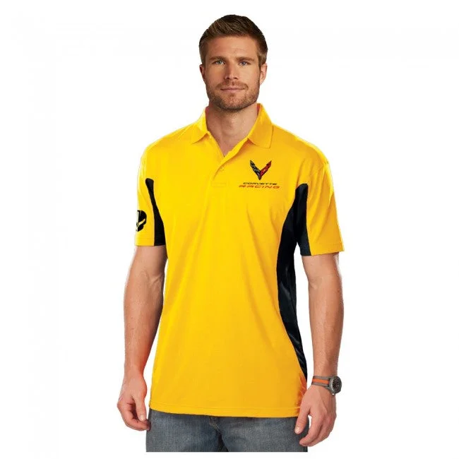 Men's two - tone stripe polo shirts with a preppy styleCorvette Racing Colorblock Polo