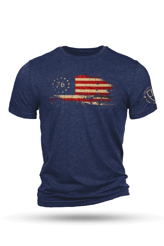 Men's organic cotton crew - neck t - shirts for everyday comfortEnlisted 9 - 76' Flag - Tri-Blend T-Shirt