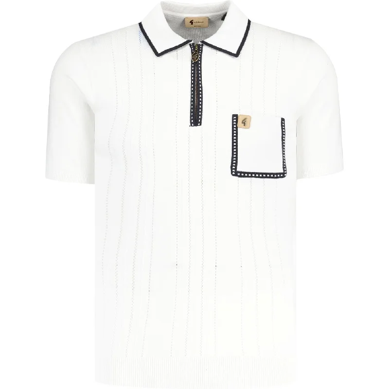 Men's high - collar polo shirts with a modern twistGabicci Vintage Men's V52GM07 Pierre SS Pocket Polo Shirt White