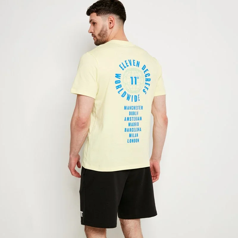 Men's tie - dye t - shirts with a bohemian styleGlobal Brand T-Shirt - Yellow Sherbet