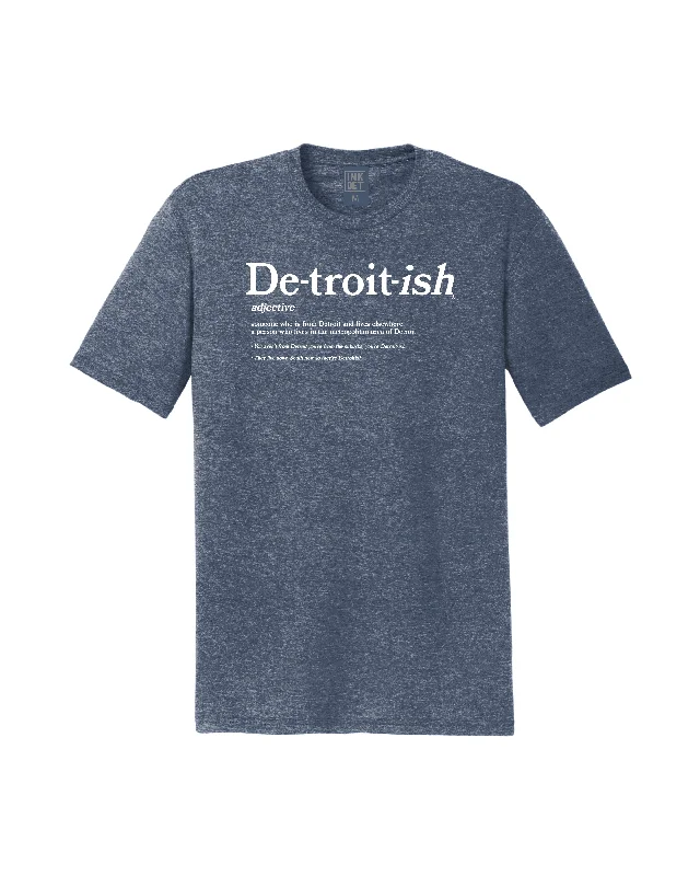 Men's organic cotton crew - neck t - shirts for everyday comfortInk Detroit - Detroitish Defined Tri Blend T-Shirt - Heather Navy