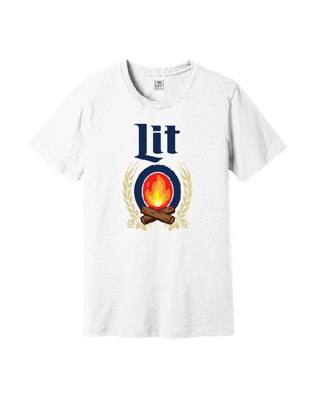 Men's tie - dye t - shirts with a bohemian styleINK "Lit" T-Shirt - White