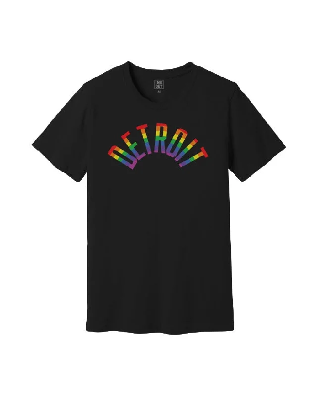 Men's antimicrobial t - shirts for odor - free freshness during travelInk Detroit Rainbow T-Shirt - Black