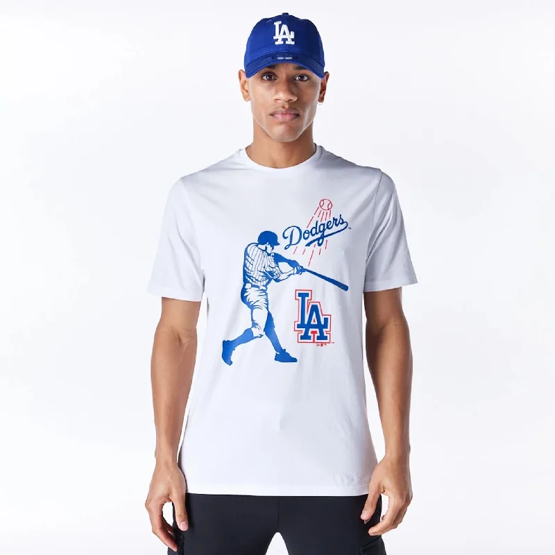 Men's smart - casual checkered t - shirts for semi - formal occasionsLA Dodgers MLB Baseball Graphic White T-Shirt