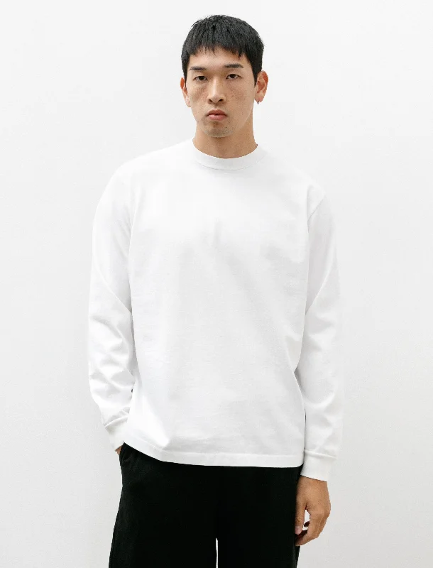 Men's button - front t - shirts with a unique artistic printRugby T-Shirt LS White