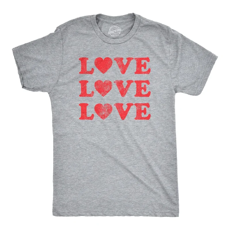 Men's mock - neck t - shirts with a modern and sleek styleLove 3 Hearts Men's T Shirt