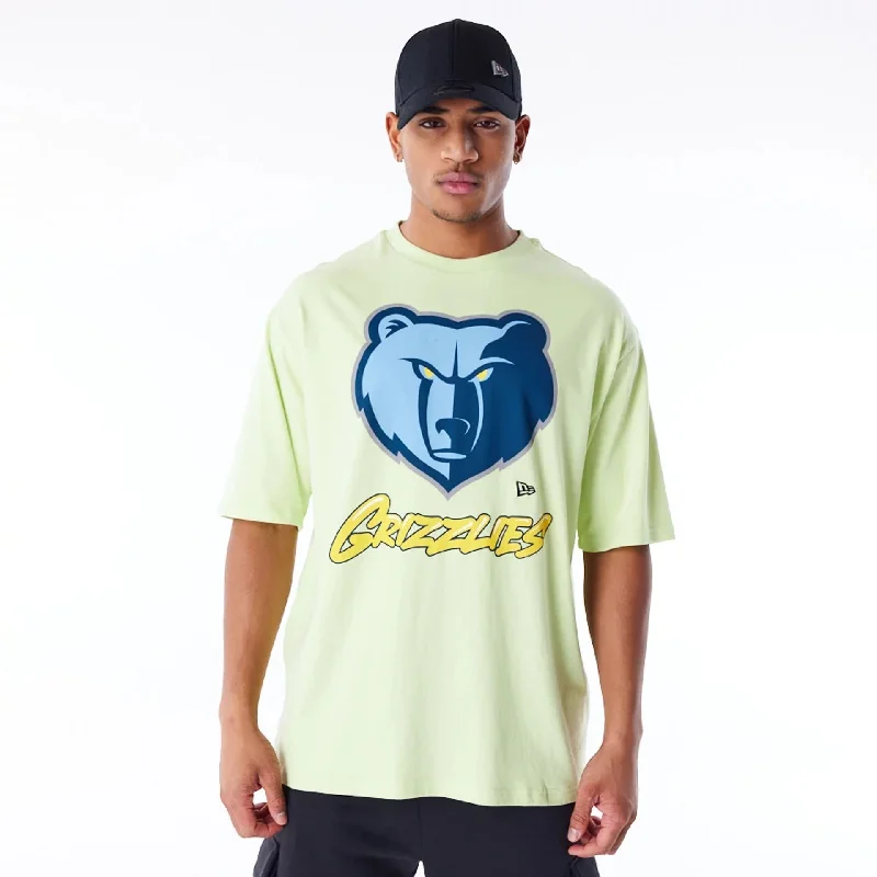 Men's polo t - shirts with a contrast collar for a preppy lookMemphis Grizzlies NBA Wordmark Pastel Green Oversized T-Shirt