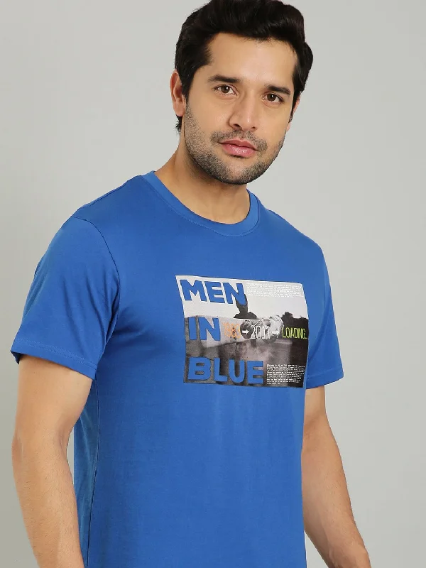 Men's polo t - shirts with a contrast collar for a preppy lookMen Team India Graphic Crew Neck T-Shirt