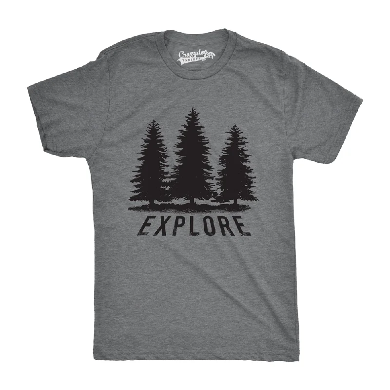 Men's thermal t - shirts with a high - neck design for cold weatherExplore Pine Trees Men's T Shirt