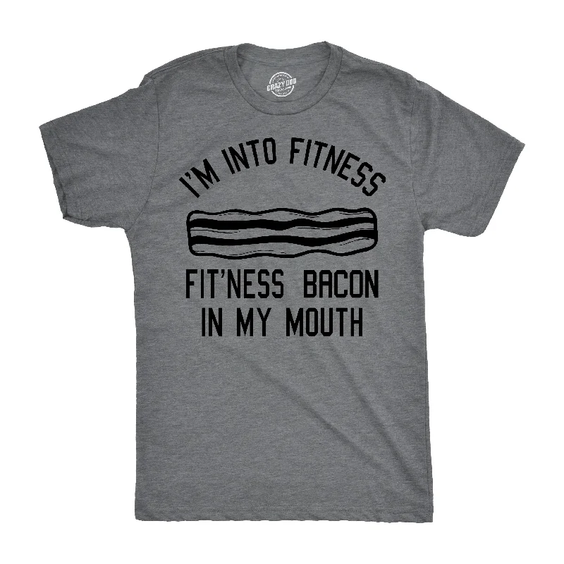 Men's plus - size pocket t - shirts with a classic lookFitness Bacon In My Mouth Men's T Shirt