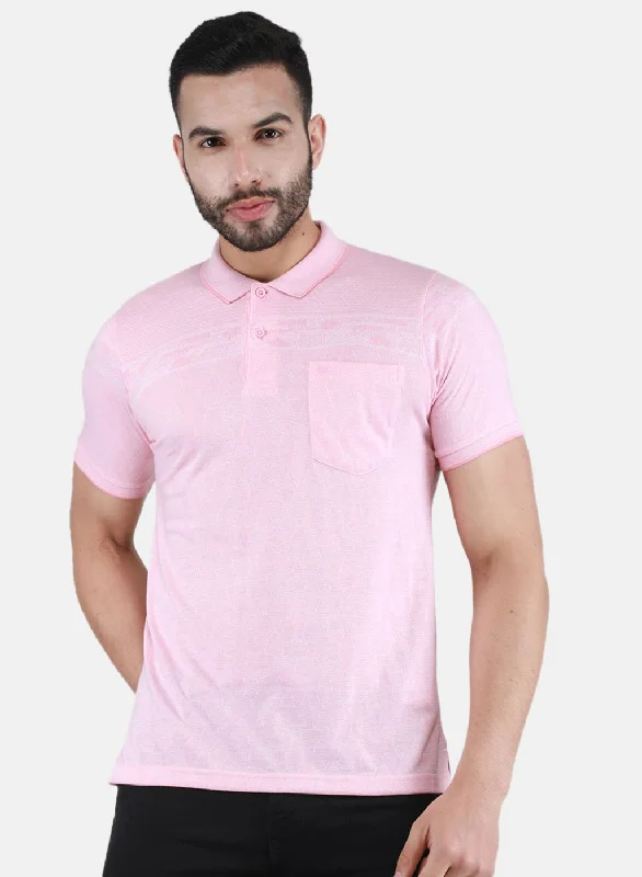 Men's lightweight performance t - shirts for running marathonsMen Pink Printed T-Shirt