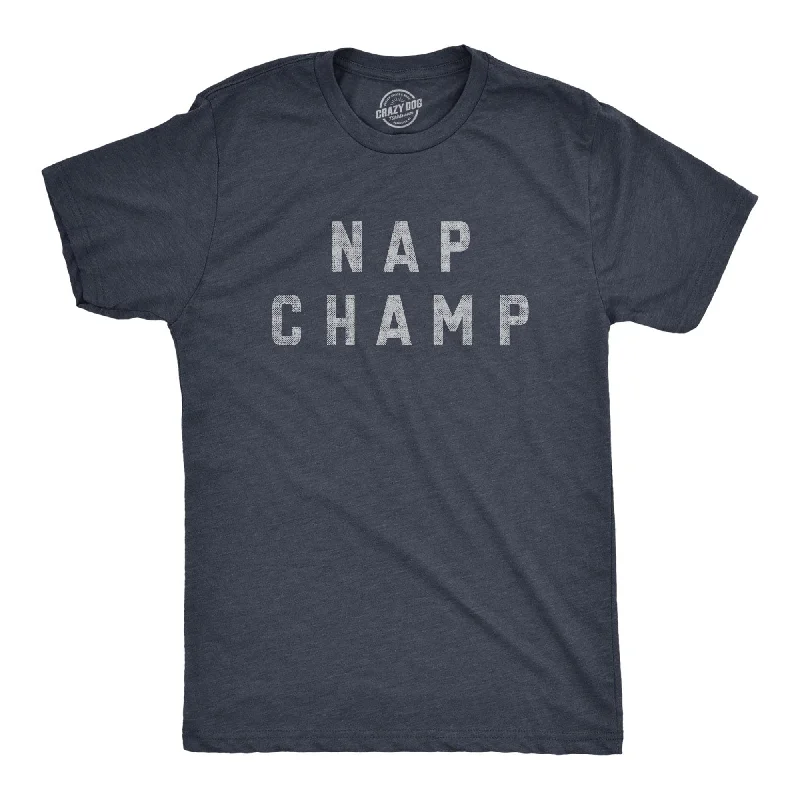 Men's distressed denim - look t - shirts with a rugged appealNap Champ Men's T Shirt