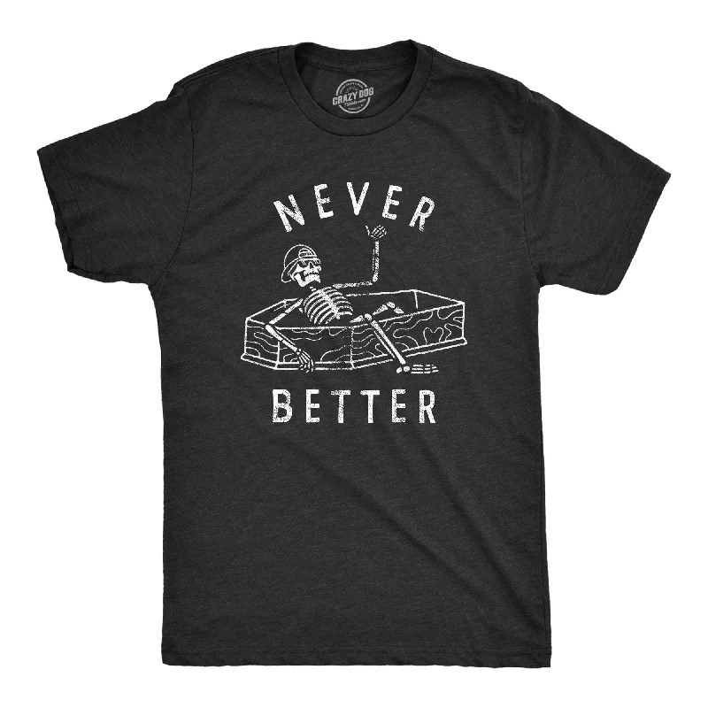 Men's slim - fit graphic t - shirts with vintage rock band printsNever Better Men's T Shirt