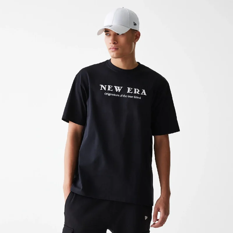 Men's mock - neck t - shirts with a modern and sleek styleNew Era Basic Black Oversized T-Shirt