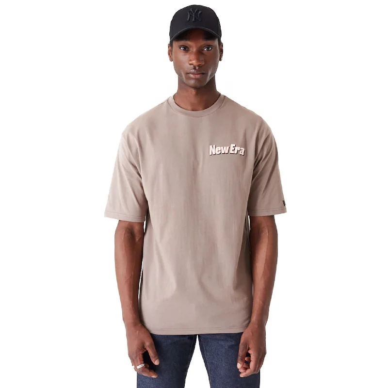 Men's mock - neck t - shirts with a modern and sleek styleNew Era Character Graphic Brown Oversized T-Shirt