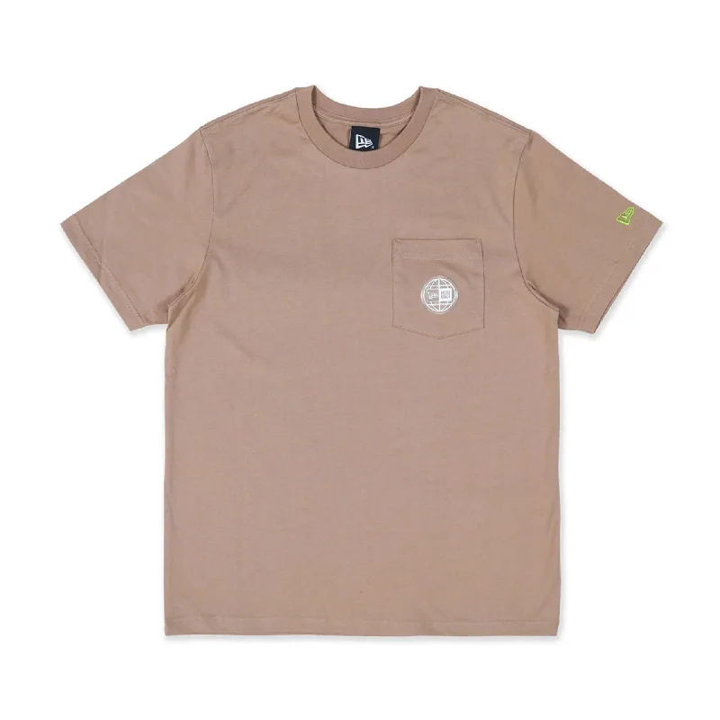 Men's short - sleeve linen t - shirts for summer beach outingsNew Era Earth Day Beige T-Shirt