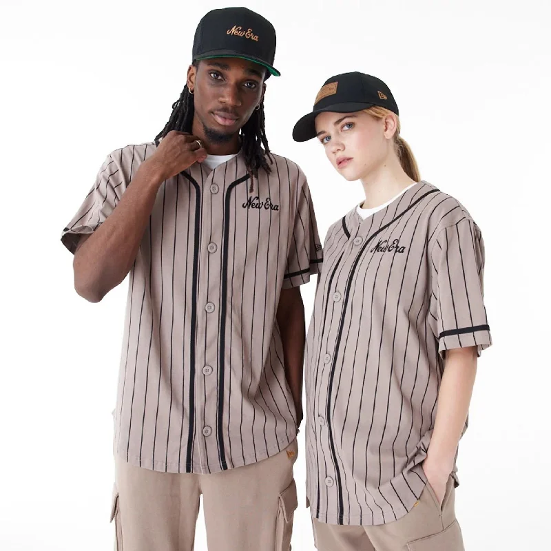 Men's plus - size pocket t - shirts with a classic lookNew Era Pinstripe Brown Jersey