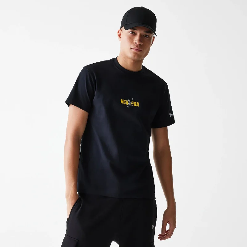 Men's ribbed t - shirts with a textured finish for added styleNew Era Street Dangle Black T-Shirt